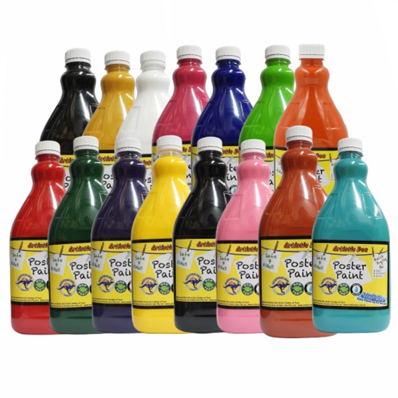 Artistic Den 2 Litre Poster Paint Set of 15