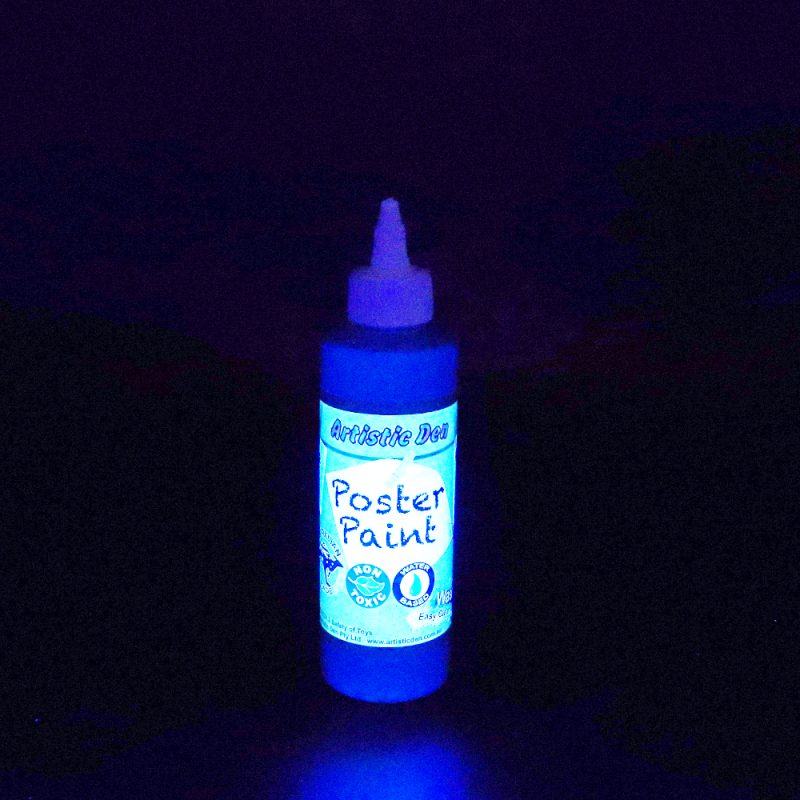 Artistic Den 250ml Poster Paint UV Neon Blue Glowing