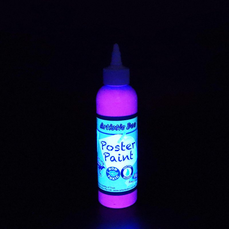 Artistic Den 250ml Poster Paint UV Neon Purple Glowing