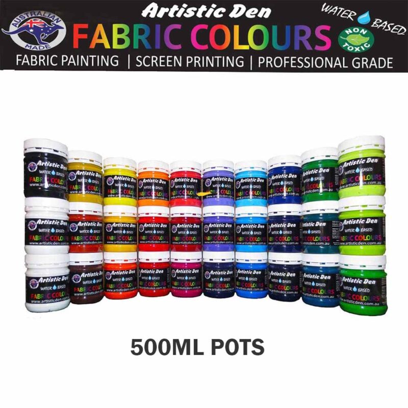 Artistic Den Textile Screen Print Ink 500ml Water Based 32 Colors To Choose From
