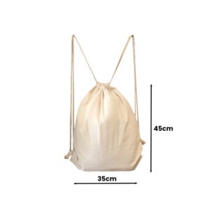 Artistic Den Calico Drawstring Backpack Natural Size 2