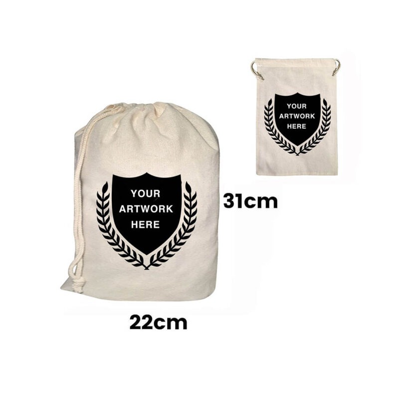 Artistic Den Custom Printed Calico Drawstring Bag Size 2