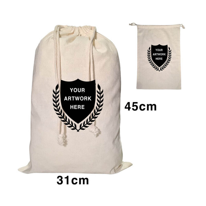 Artistic Den Custom Printed Calico Drawstring Bag Size 4