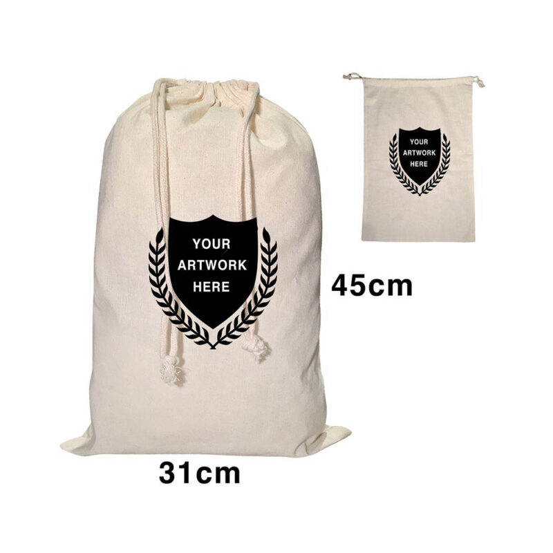 Artistic Den Custom Printed Calico Drawstring Bag Size 4
