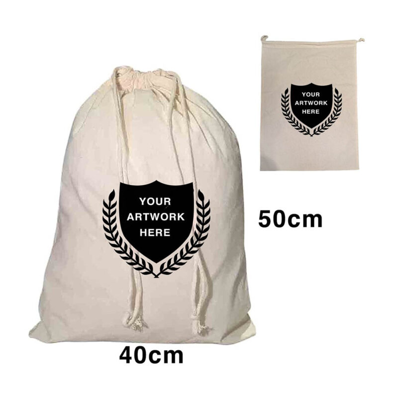 Artistic Den Custom Printed Calico Drawstring Bag Size 5