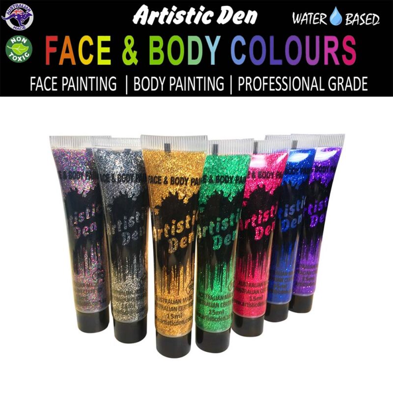 Artistic Den Face And Body 15ml Glitter Collection x6