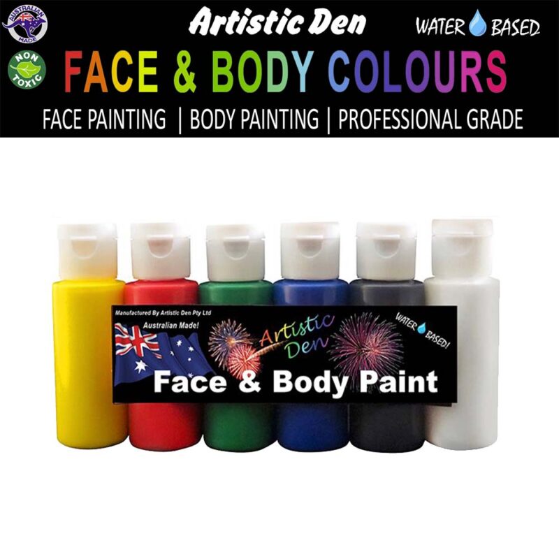 Artistic Den Face And Body 50 Airbrush Paint Primary Collection