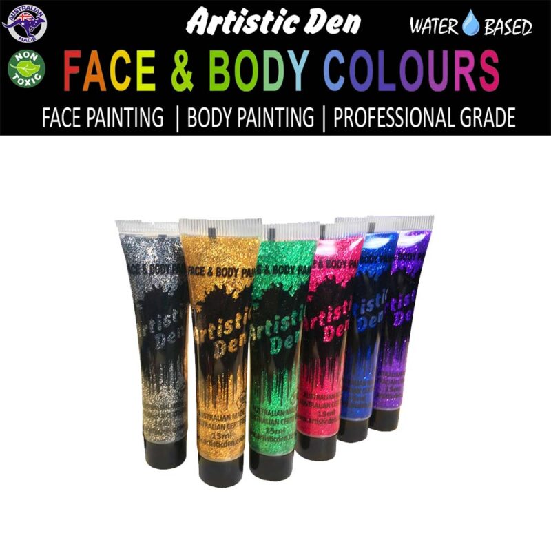 Artistic Den Face And Body Paint 15ml Metallic Set Of 6