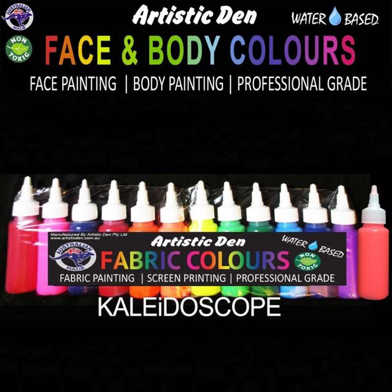 Artistic Den Face And Body Paint 60ml Kaleidoscope Collection Set of 13