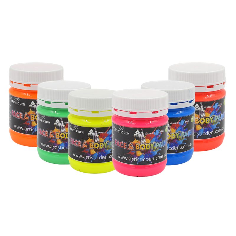 Artistic Den UV Neon Face and Body Paint Set of 6 2