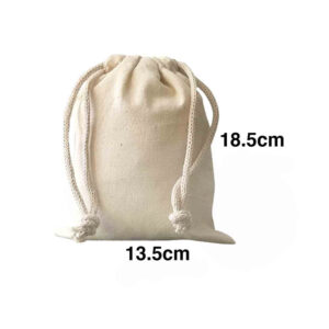 Artistic den Calico Drawstring Bag Natural Size 16, 145gsm