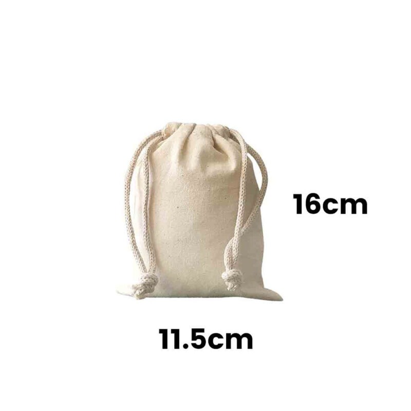 Artistic den Calico Drawstring Bag Natural Size 6, 145gsm