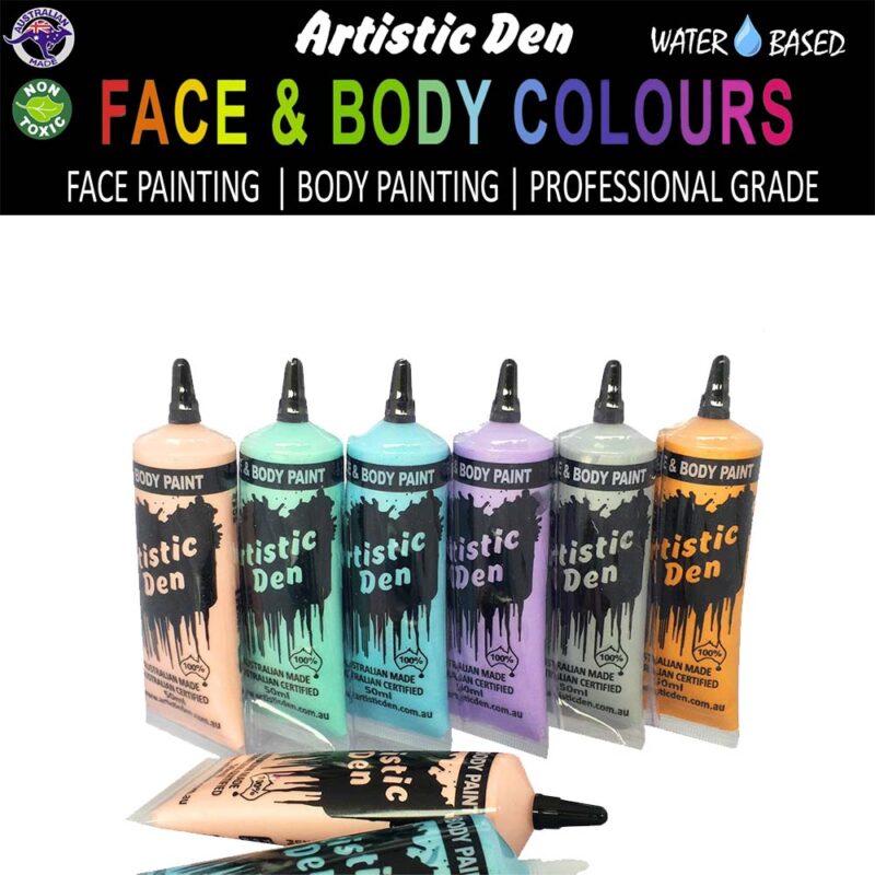 50ml Metallic Collection Face Paint Tubes, Set of 6