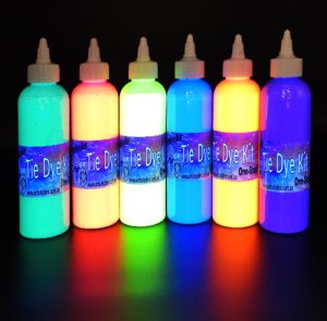 UV Neon Glow Professional Grade Tie Dye Set of 6 Glowing